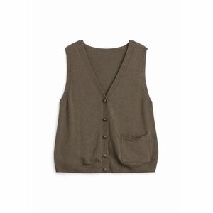 knit sleeveless button up